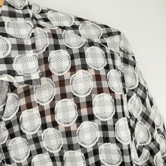 Erin London Womens Relaxed Fit Button Up 3/4 Sleeve Shirt Textured‎ Artsy Size L - Picture 6 of 9